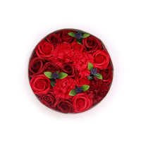 Soap Flower Gift Round Box - Classic Red Roses