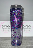 Glitter Shaker Cold Cup - Pearl White, Purple & Blue