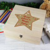 Personalised Christmas Eve Large Wooden Keepsake Box