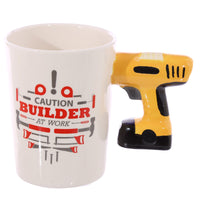 Novelty Shaped Handle Ceramic Tool Mug - Electric Drill