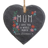Personalised I Love You A Whole Bunch Hanging Slate Heart