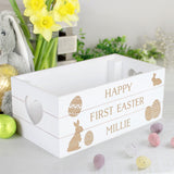 Personalised Easter Bunny Small Wooden Crate