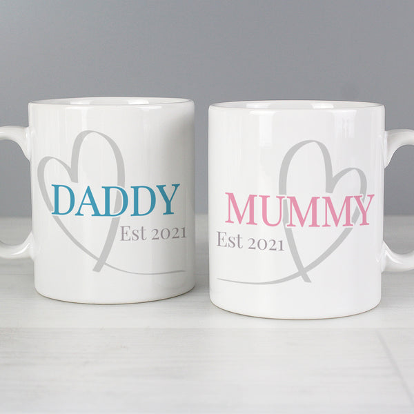 Personalised Mummy & Daddy Mug Set