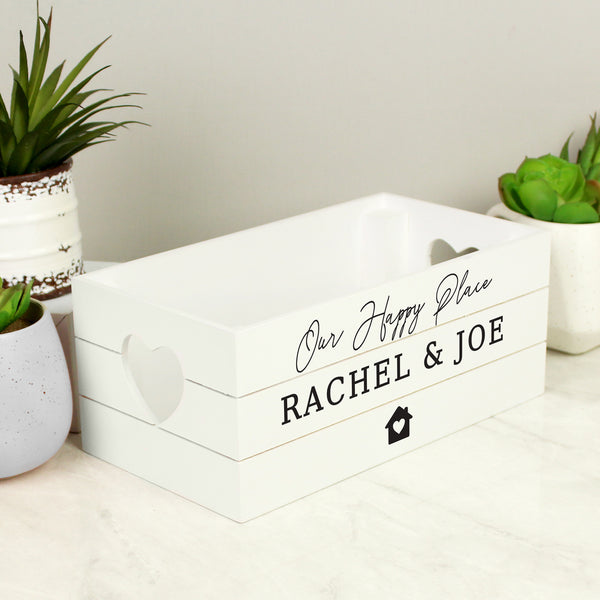 Personalised Home White Wooden Crate