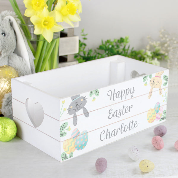 Personalised Easter Egg Hunt Small Wooden Crate