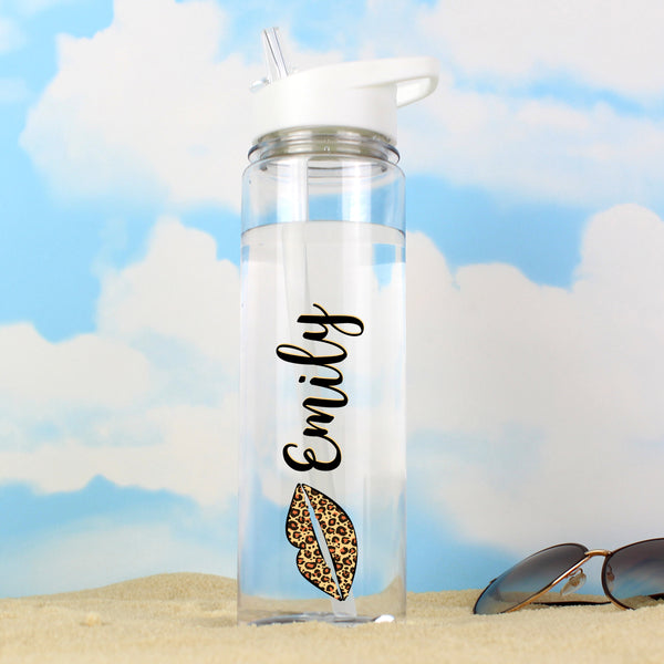 Personalised Leopard Lips Island Water Bottle