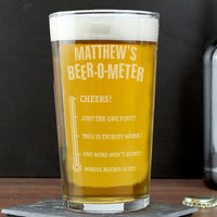 Personalised Beer-O-Meter Pint Glass