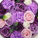 Soap Flower Gift Round Box - Purple Rose & Carnation
