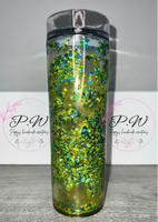 Glitter Shaker Cold Cup - Yellow, Green & Blue