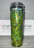 Glitter Shaker Cold Cup - Yellow, Green & Blue