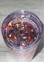 Glitter Shaker Cold Cup - Pearl White & Rose Gold