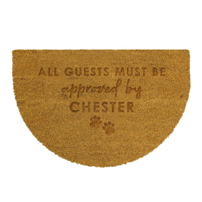 Personalised Approved By The Pet Half Moon Indoor Doormat