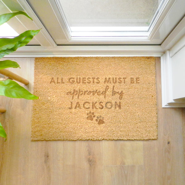 Personalised Approved By The Pet Rectangle Indoor Doormat
