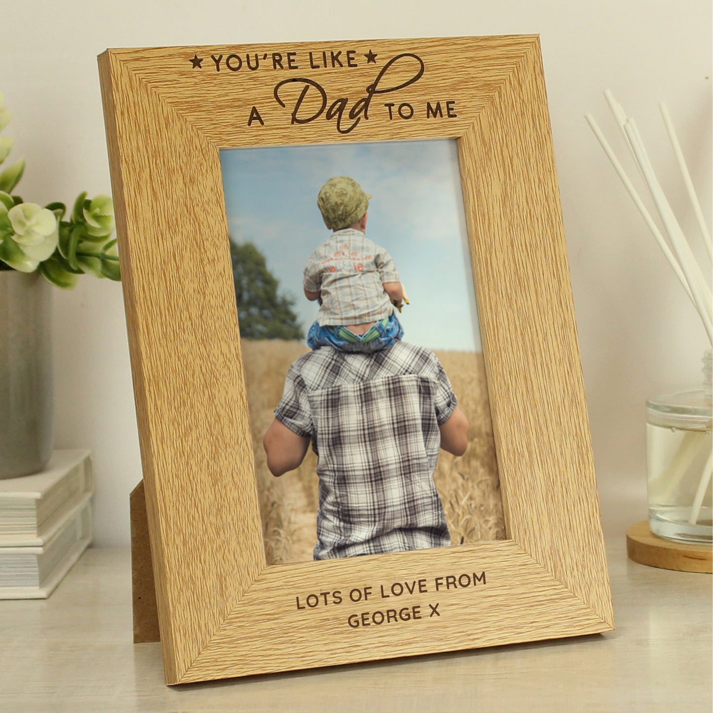 Personalised You're Like a Dad to Me 6x4 Oak Finish Photo Frame