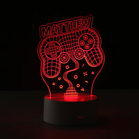 Personalised Name Gaming LED Colour Changing Night Light