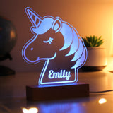 Personalised Unicorn Wooden Based LED Light