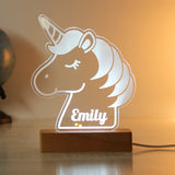 Personalised Unicorn Wooden Based LED Light