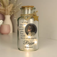 Personalised Pet Memorial Photo Upload LED Light Up Jar