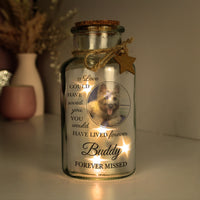 Personalised Pet Memorial Photo Upload LED Light Up Jar