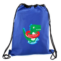 Personalised Dinosaur Blue Kit Bag