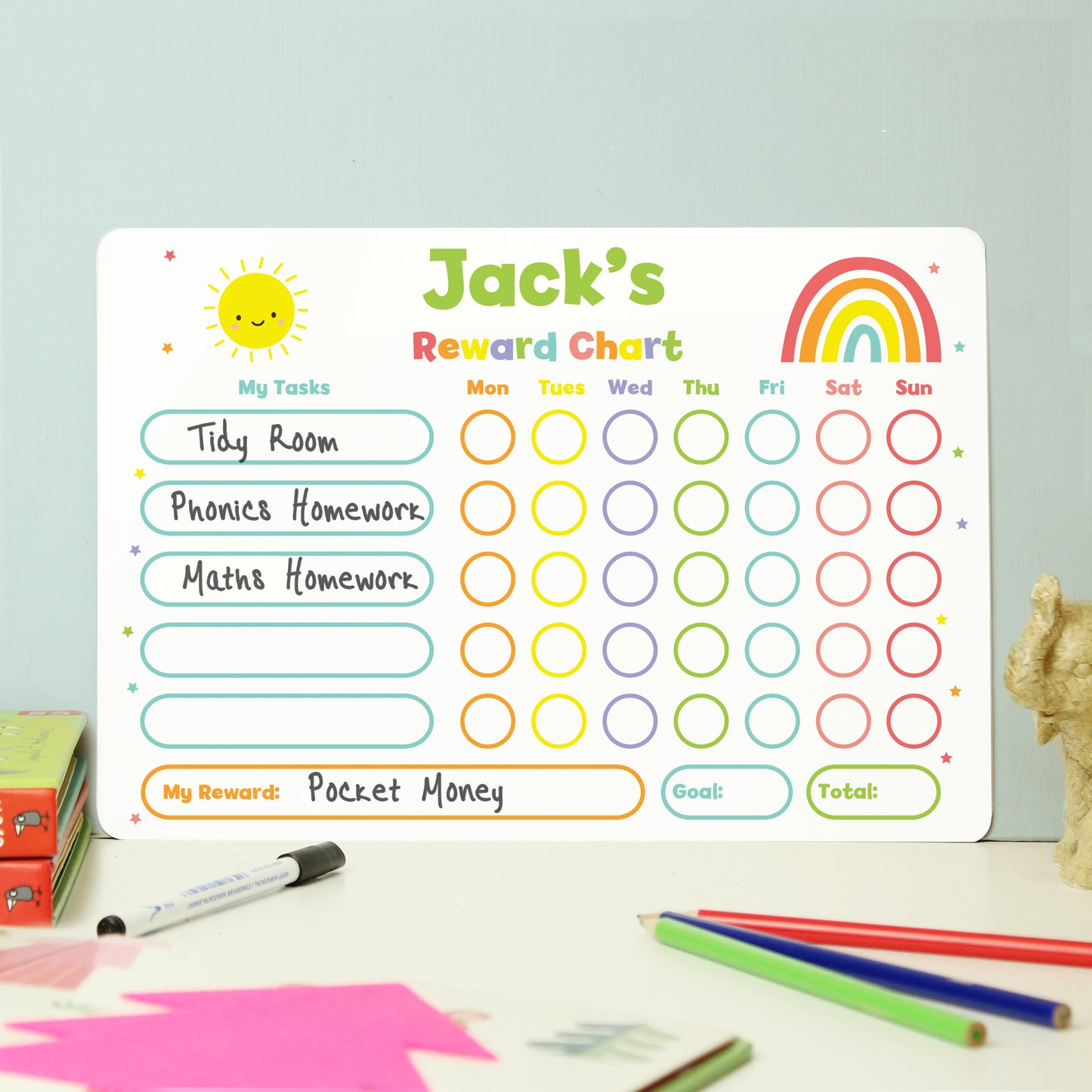 Personalised Rewards Chart & Dry Wipe Pen