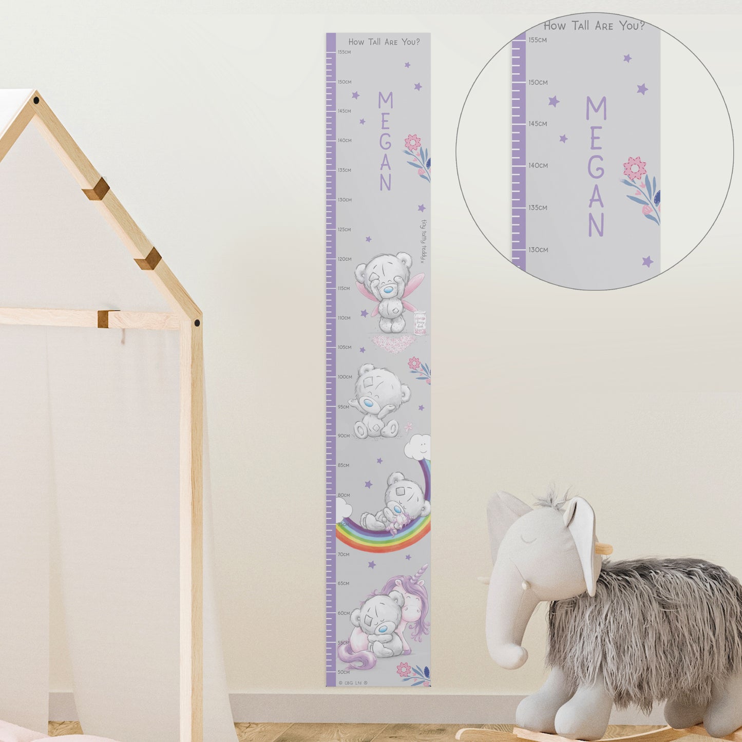 Personalised Tiny Tatty Teddy Unicorn Height Chart