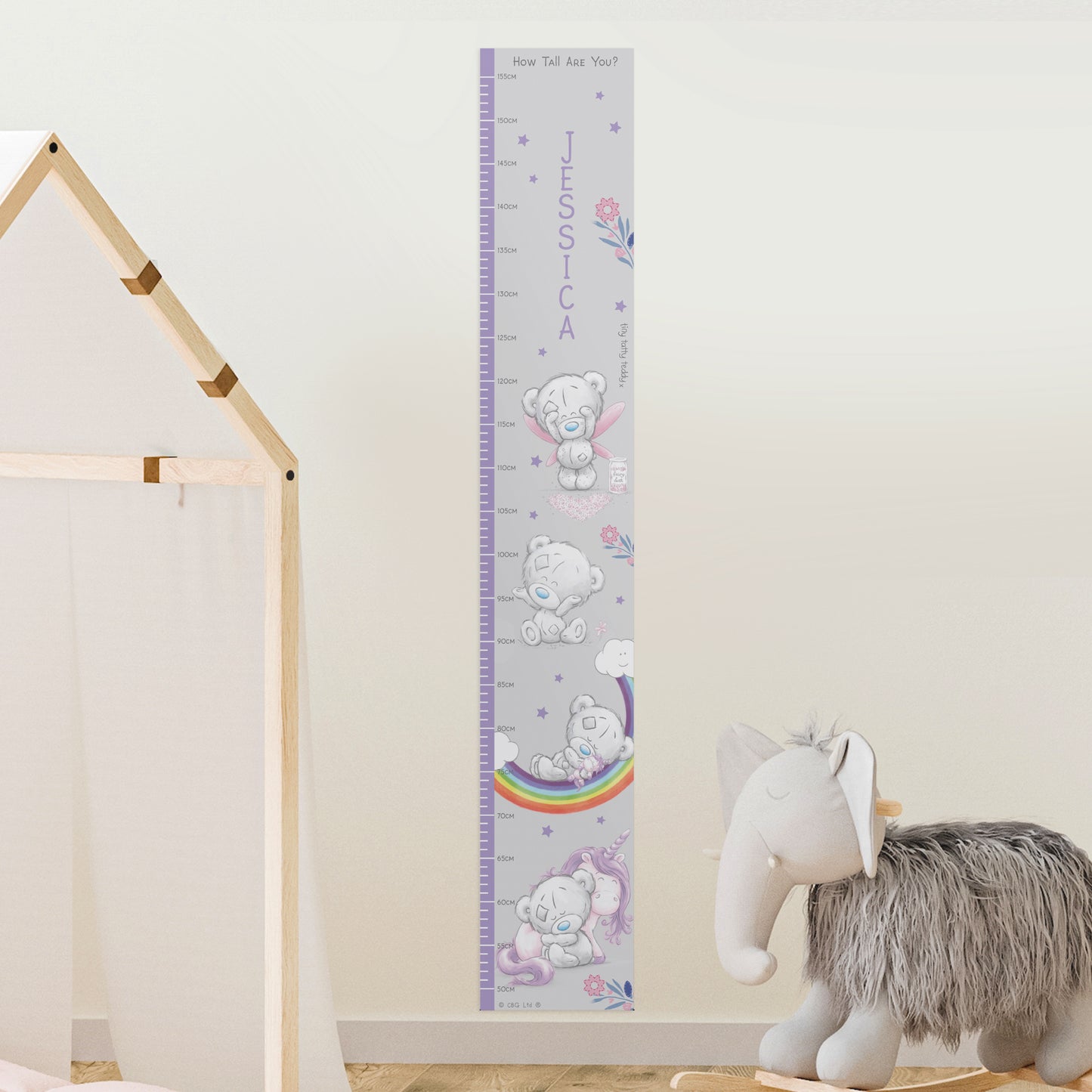 Personalised Tiny Tatty Teddy Unicorn Height Chart