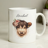 Personalised Highland Cow Mug - Girl