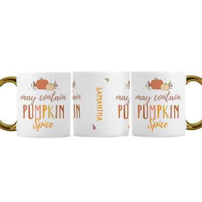 Personalised Pumpkin Spice Gold Handle Mug