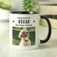 Personalised Pet Photo Upload Black Handled Mug