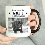 Personalised Pet Photo Upload Black Handled Mug