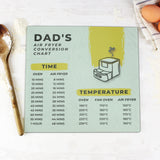 Personalised Air Fryer Chart Glass Chopping Board/Worktop Saver