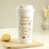 Personalised Pumpkin Spice Travel Mug