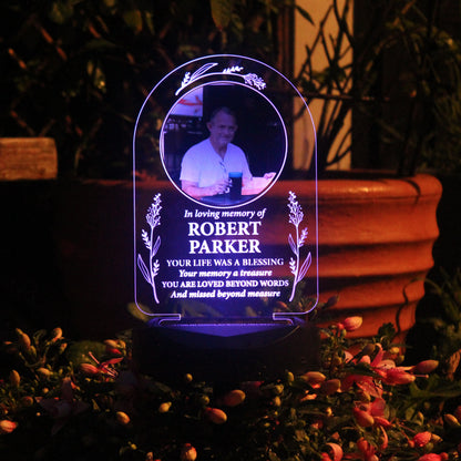 Personalised Memorial Photo Upload Outdoor Solar Light