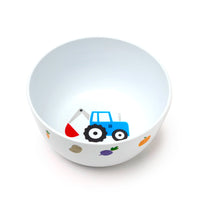 Recycled RPET Set of 5 Kids Cup, Bowl, Plate & Cutlery Set - Little Tractors