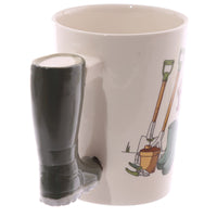 Garden Wellington Shaped Handle Ceramic Mug