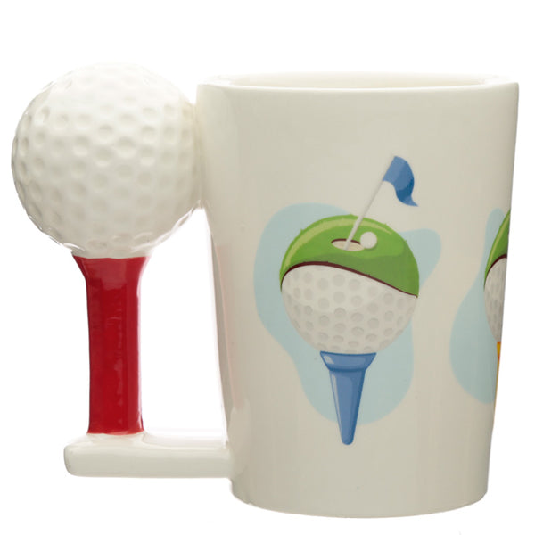Golf Ball and Tee Shaped Handle Mug