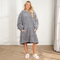 Adults Cable Knit Fleece Hoodie Blanket (more options)