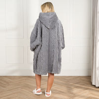 Adults Cable Knit Fleece Hoodie Blanket (more options)