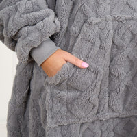 Adults Cable Knit Fleece Hoodie Blanket (more options)