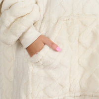 Adults Cable Knit Fleece Hoodie Blanket (more options)