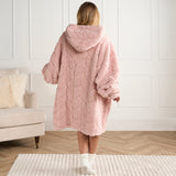 Adults Cable Knit Fleece Hoodie Blanket (more options)