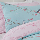 Dreamscene Blossom Bird Duvet Set - Duck Egg