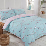 Dreamscene Blossom Bird Duvet Set - Duck Egg