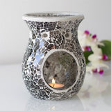 Large Gunmetal Grey Crackle Burner