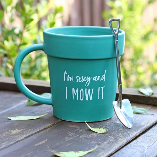 I'm Sexy and I Mow It Pot Mug & Shovel Spoon