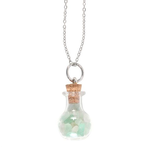 Luck Green Aventurine Crystal Chip Potion Bottle Necklace