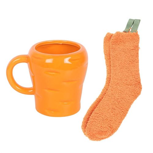 Carrot Shaped Mug & Sock Set