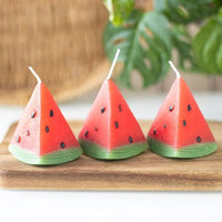 Set Of 3 Watermelon Shaped Candles