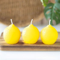 Set Of 3 Lemon Shaped Candles